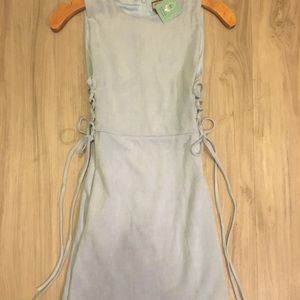 Suede powder blue mini dress!!